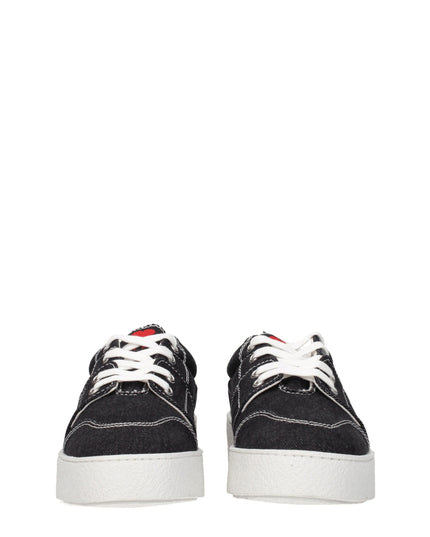 Ami Paris Black Fabric Low Top Sneakers