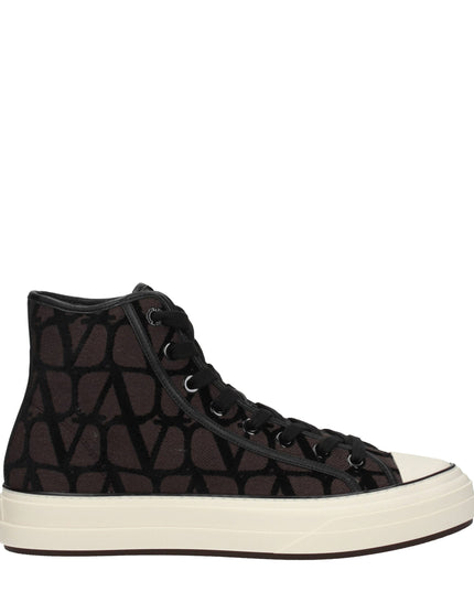 Valentino Garavani Brown Fabric High Top Sneakers