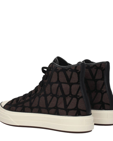 Valentino Garavani Brown Fabric High Top Sneakers