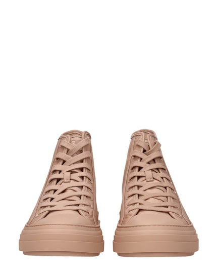 Valentino Garavani Pink Fabric High Top Sneakers