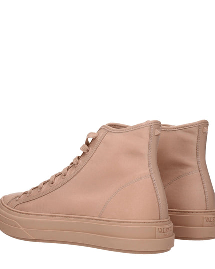 Valentino Garavani Pink Fabric High Top Sneakers