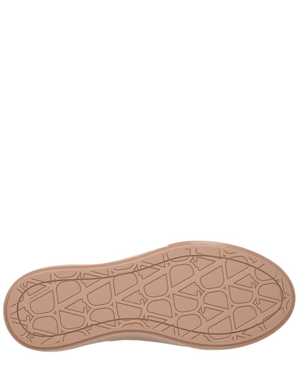 Valentino Garavani Pink Fabric High Top Sneakers