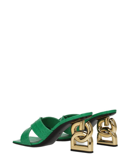 Dolce & Gabbana Green Leather Sandals