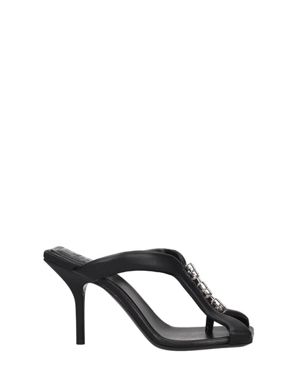 Givenchy Black Leather Stiletto Heel Sandals