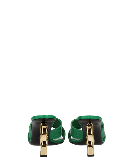 Dolce & Gabbana Green Leather Sandals