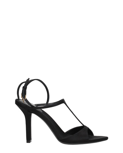 Givenchy Black Satin Stiletto Heel Sandals