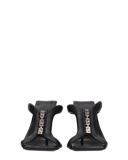 Givenchy Black Leather Stiletto Heel Sandals