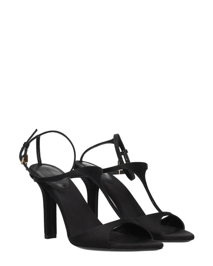 Givenchy Black Satin Stiletto Heel Sandals