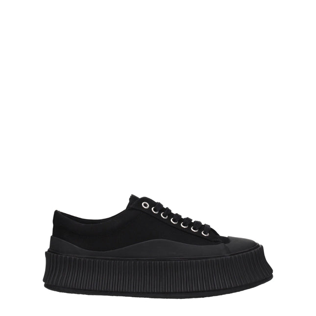 Jil Sander Black Fabric Chunky Sneakers