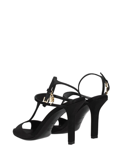 Givenchy Black Satin Stiletto Heel Sandals