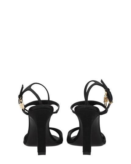 Givenchy Black Satin Stiletto Heel Sandals