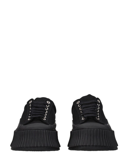 Jil Sander Black Fabric Chunky Sneakers