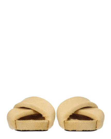 Jil Sander Beige Horsehair Slippers
