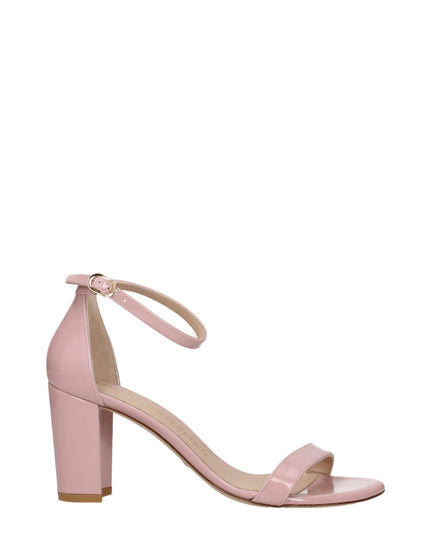 Stuart Weitzman Pink Leather Stiletto Heel Sandals
