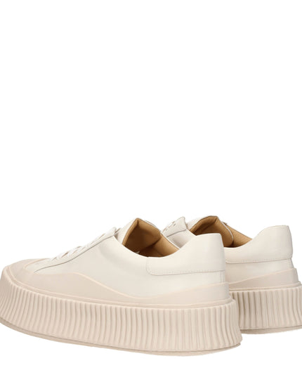 Jil Sander Beige Leather Platform Sneakers