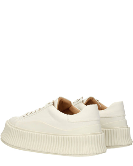 Jil Sander White Fabric Platform Sneakers