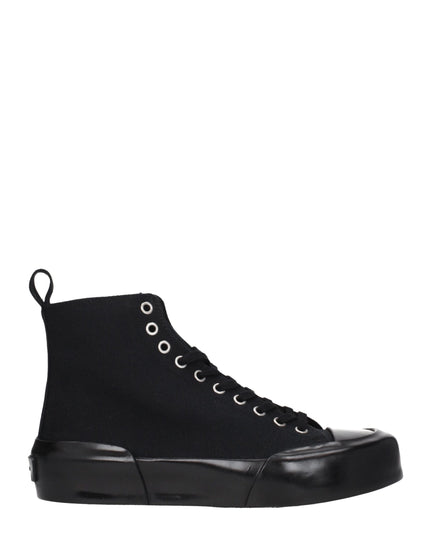 Jil Sander Black Fabric High Top Sneakers