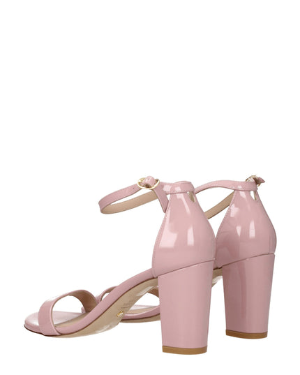 Stuart Weitzman Pink Leather Stiletto Heel Sandals