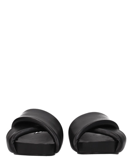Jil Sander Black Leather Slippers