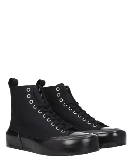 Jil Sander Black Fabric High Top Sneakers