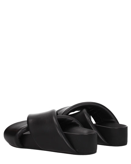 Jil Sander Black Leather Slippers