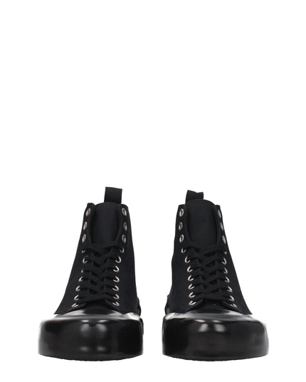 Jil Sander Black Fabric High Top Sneakers