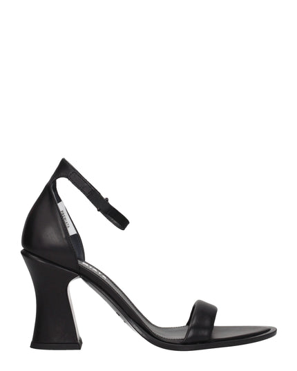 Premiata Black Leather Flat Sandals