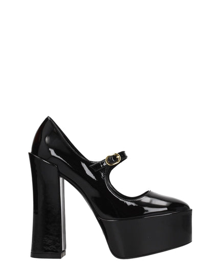Stuart Weitzman Black Leather Platform Pumps