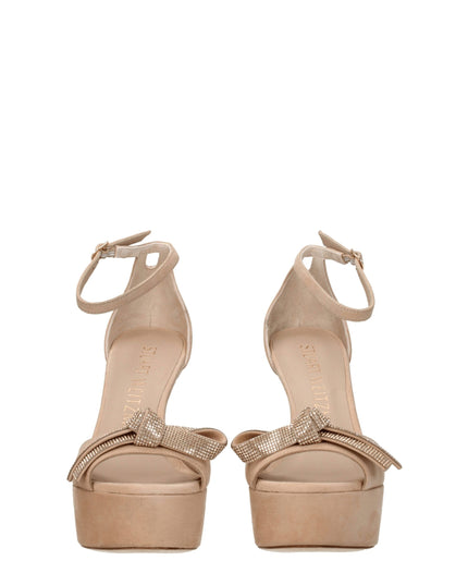 Stuart Weitzman Beige Leather Platform Sandals