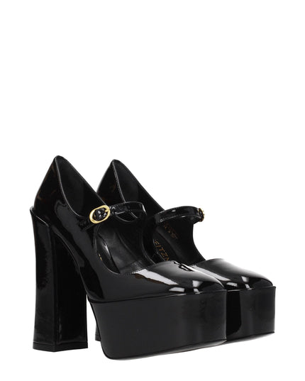 Stuart Weitzman Black Leather Platform Pumps