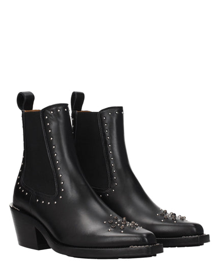 Chloé Black Leather Ankle Boots