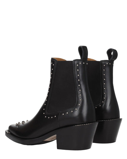 Chloé Black Leather Ankle Boots