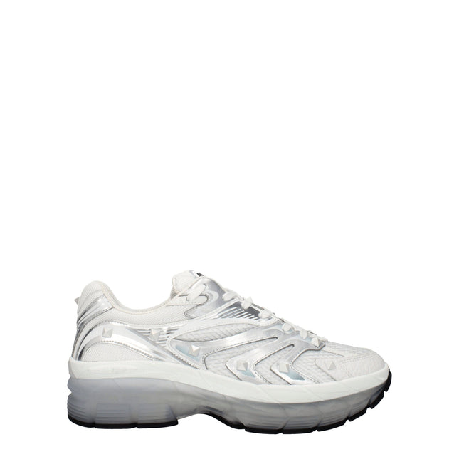 Valentino Garavani White Fabric Athletic Sneakers
