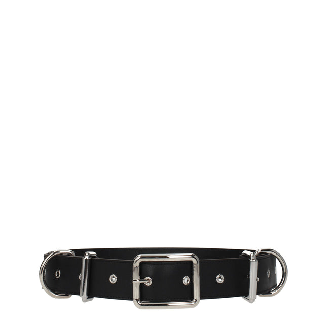 Moschino Black Leather Belt