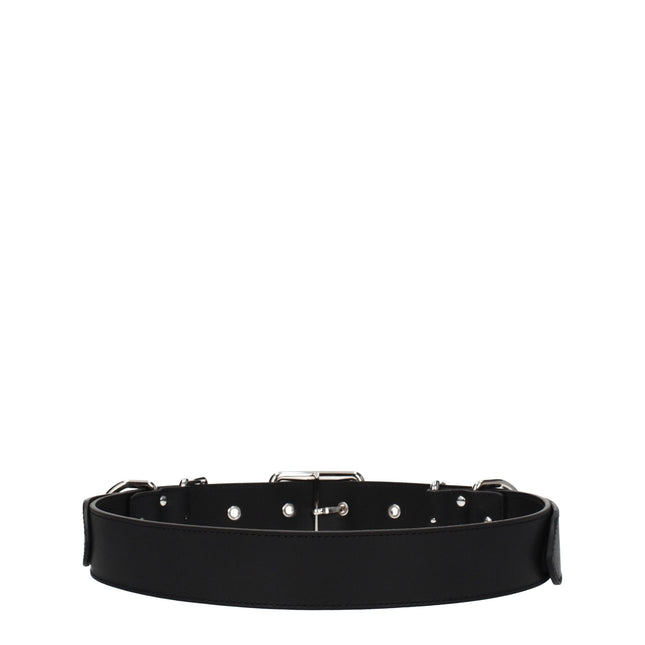 Moschino Black Leather Belt