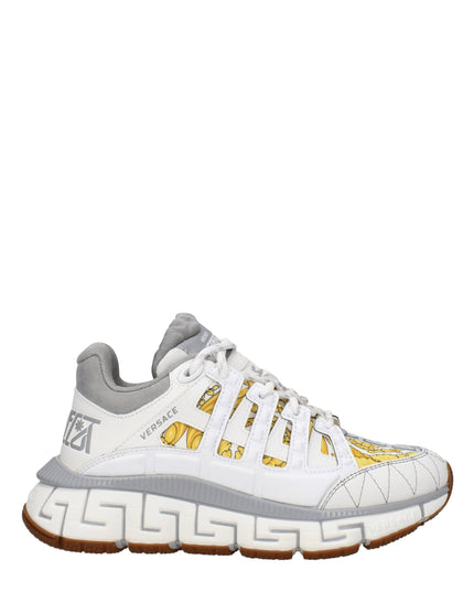 Versace White Fabric Athletic Sneakers