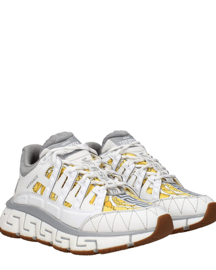 Versace White Fabric Athletic Sneakers