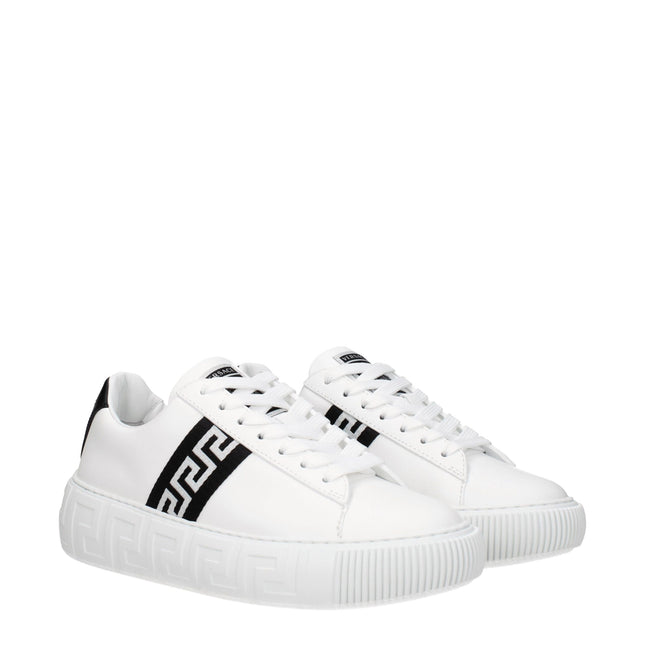 Versace White Leather Low Top Sneakers
