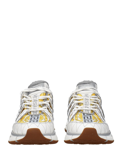 Versace White Fabric Athletic Sneakers
