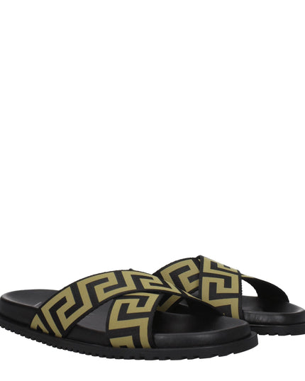 Versace Black Fabric Slippers