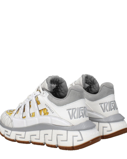 Versace White Fabric Athletic Sneakers
