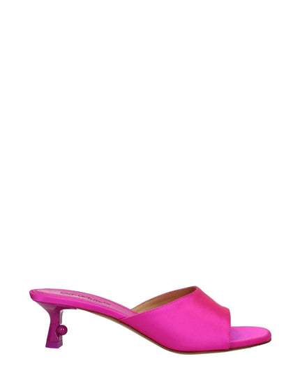 Off-White Pink Satin Stiletto Heel Sandals