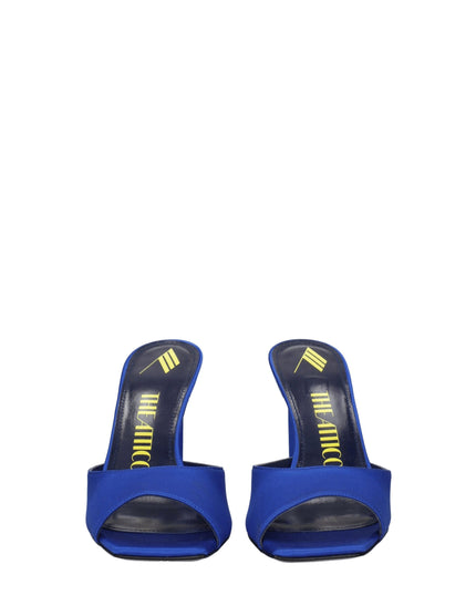 The Attico Blue Satin Stiletto Heels Sandals