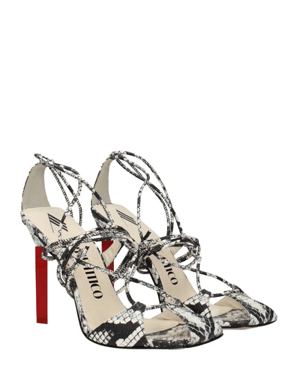 The Attico White Leather Stiletto Heel Sandals