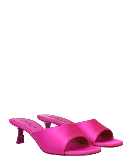 Off-White Pink Satin Stiletto Heel Sandals