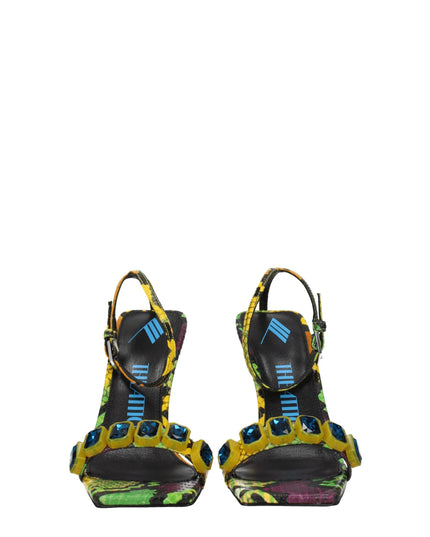 The Attico Multicolor Leather Stiletto Heel Sandals