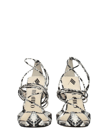 The Attico White Leather Stiletto Heel Sandals