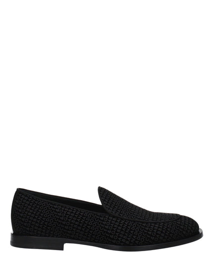 Dolce & Gabbana Black Velvet Slip-On Loafers