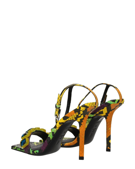 The Attico Multicolor Leather Stiletto Heel Sandals