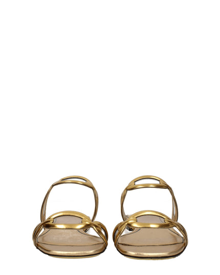 Valentino Garavani Gold Leather Slippers